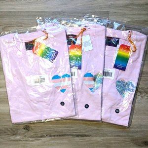 Abercrombie & Fitch Pride Tee Shirt Crop Top LGBTQIA+ XL Trans Flag Pink New